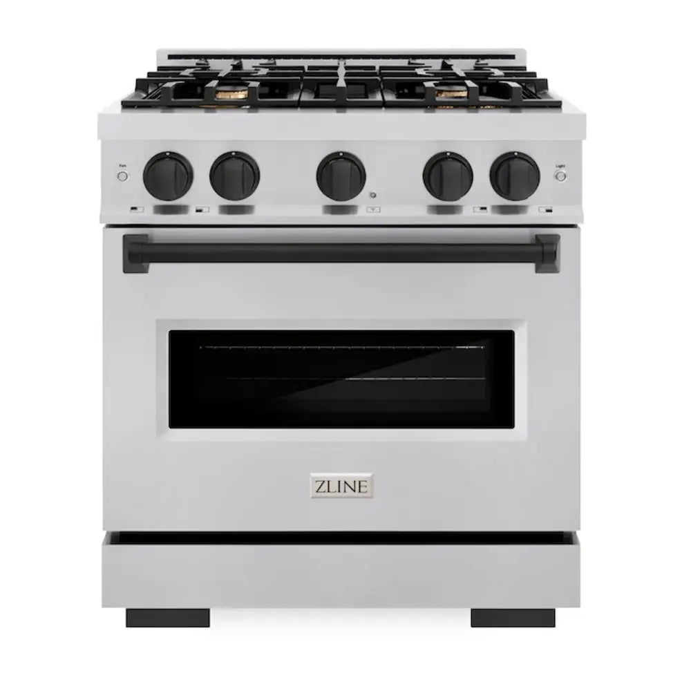 ZLINE 30" Autograph Edition Classic Series Dual Fuel Range with 4 Burners, 4.2 cu. ft. Oven Capacity, Convection Cooking and Auto-Reignition in Stainless Steel