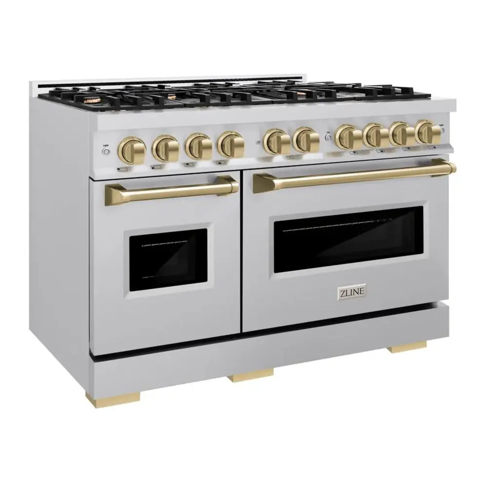 ZLINE 48" Autograph Edition Classic Series Dual Fuel Range with 8 Burners, 6.7 cu. ft. Total Oven Capacity, Convection Cooking and Auto-Reignition in Stainless Steel