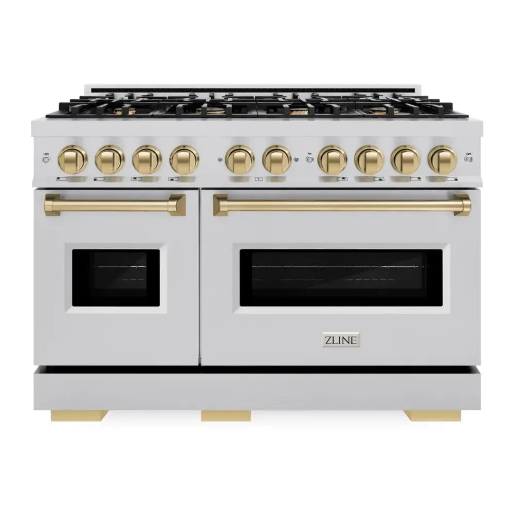 ZLINE 48" Autograph Edition Classic Series Dual Fuel Range with 8 Burners, 6.7 cu. ft. Total Oven Capacity, Convection Cooking and Auto-Reignition in Stainless Steel