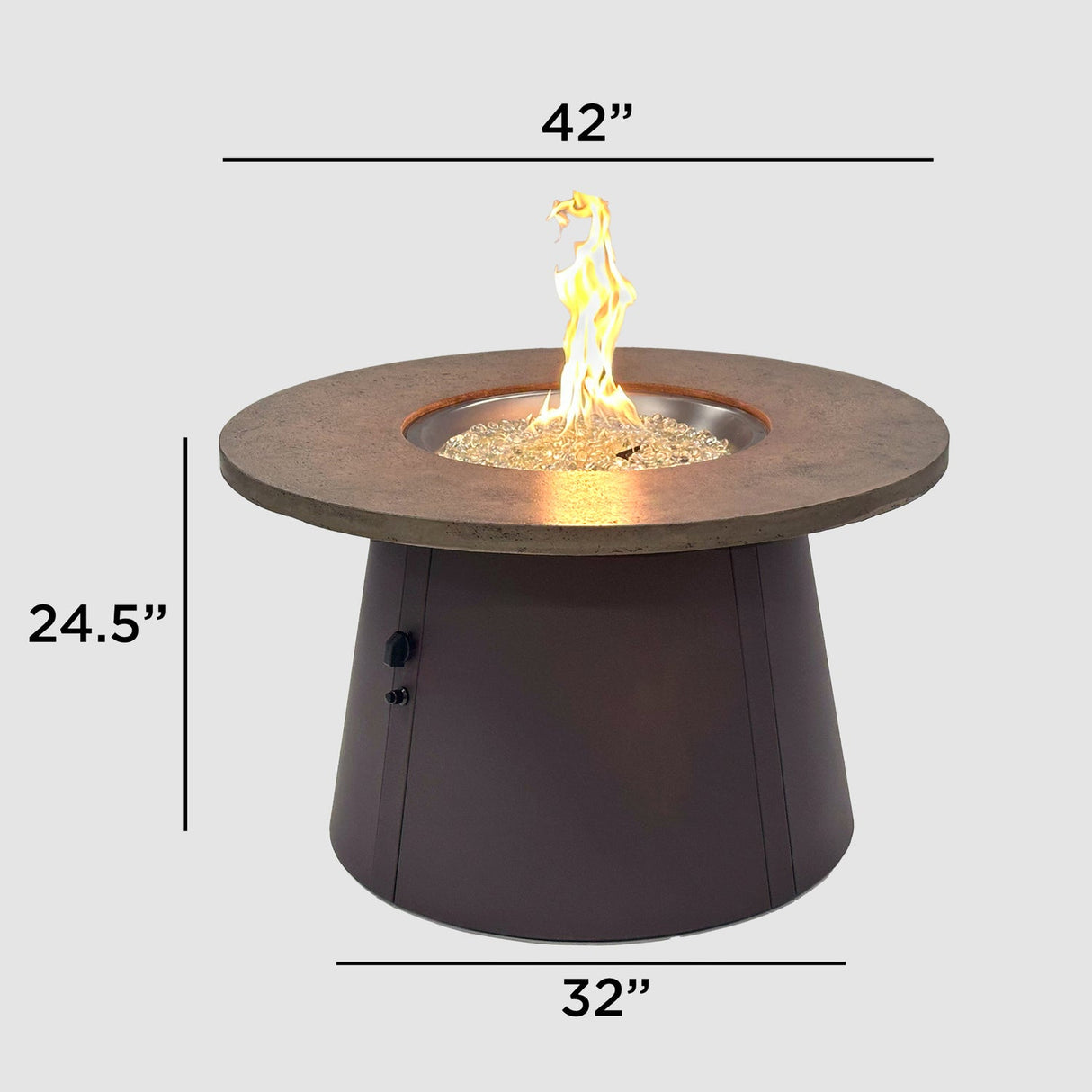 The Outdoor Greatroom Cirvalo 48" Round Gas Fire Pit Table - CIR-48-FSBR-K