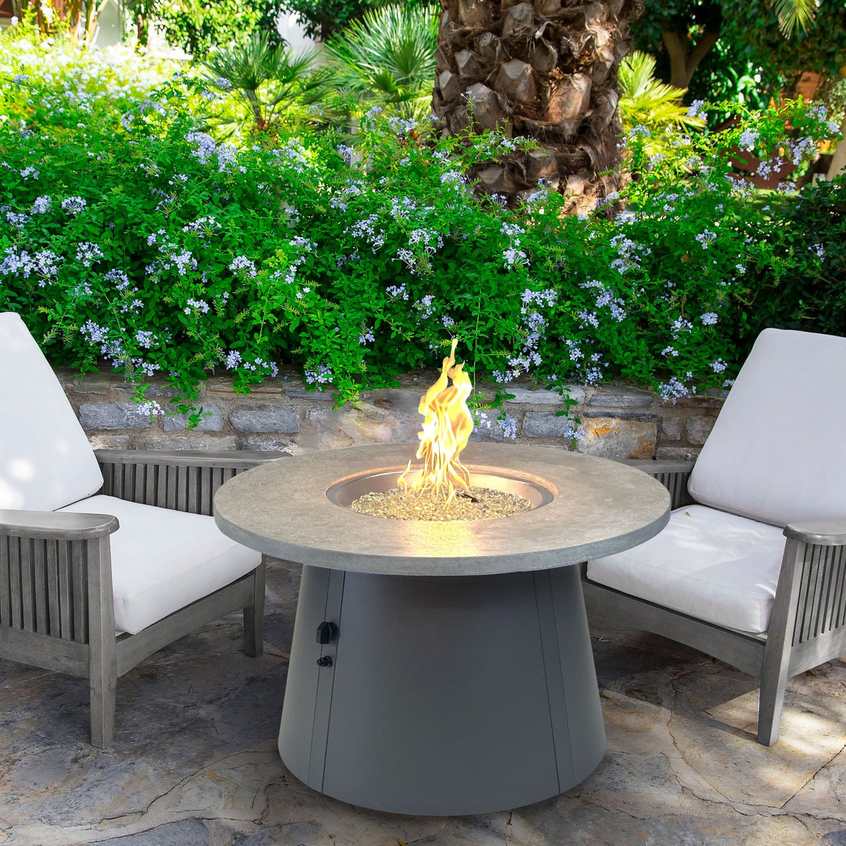 The Outdoor Greatroom Cirvalo 48" Round Gas Fire Pit Table - CIR-48-FSBR-K