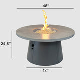 The Outdoor Greatroom Cirvalo 42" Round Gas Fire Pit Table - CIR-42-FSBR-K