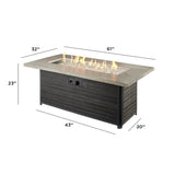 The Outdoor Greatroom Cedar 61" Ridge Linear Gas Fire Pit Table - CR-1242-K