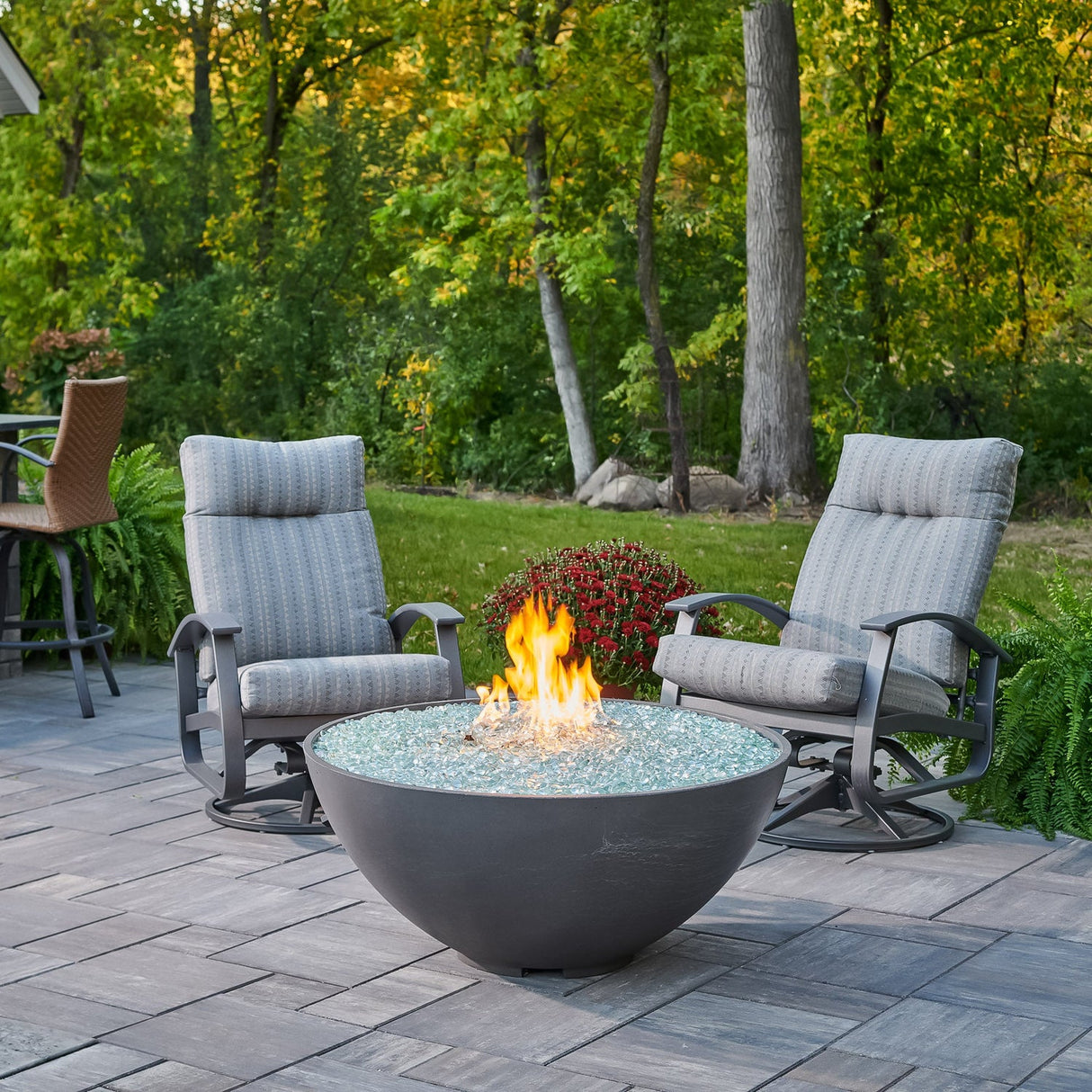 The Outdoor Greatroom Cove 42" Concrete Edge Gas Fire Pit Bowl - CV-30EWHT