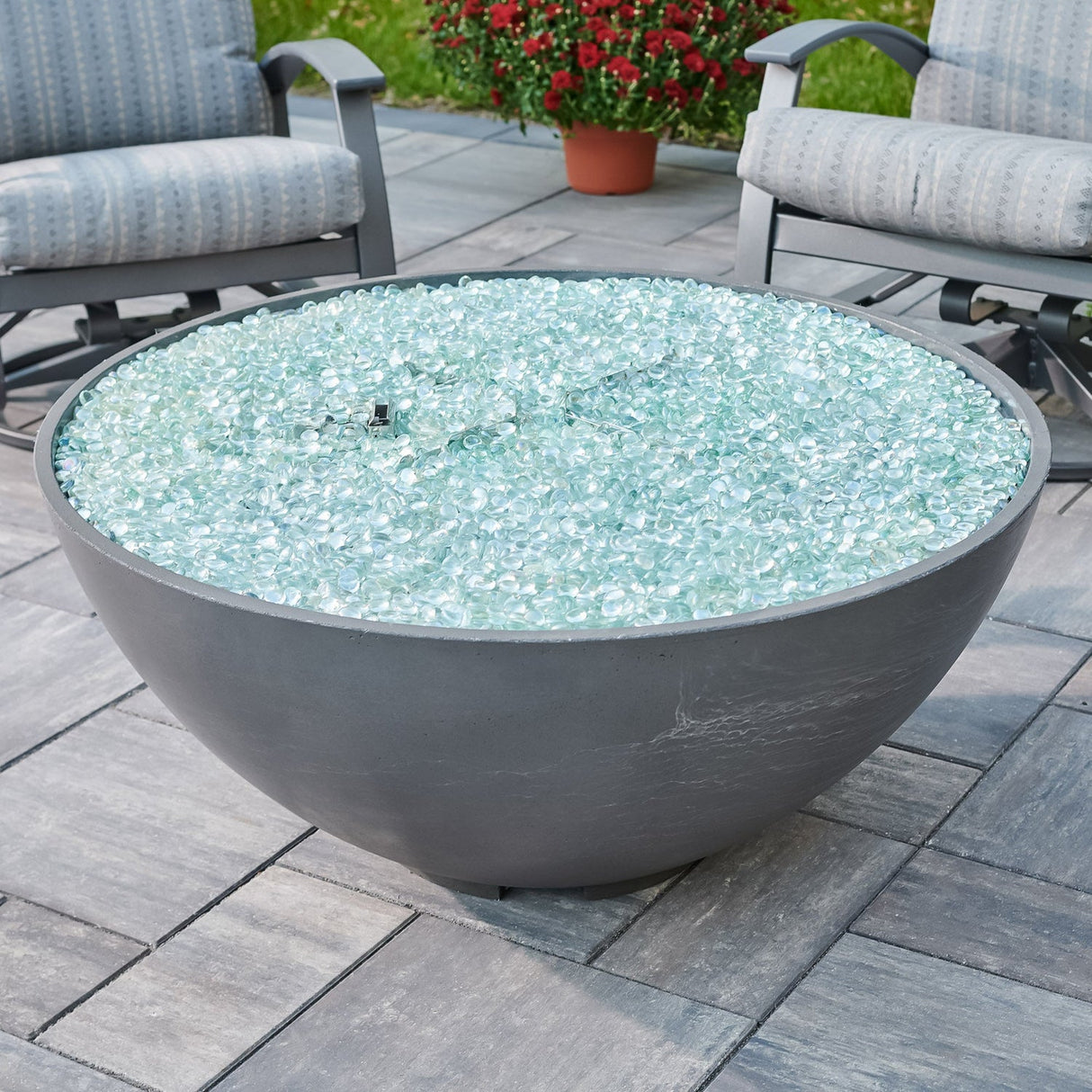 The Outdoor Greatroom Cove 42" Concrete Edge Gas Fire Pit Bowl - CV-30EWHT
