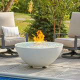 The Outdoor Greatroom Cove 42" Concrete Edge Gas Fire Pit Bowl - CV-30EWHT