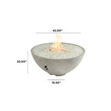 The Outdoor Greatroom Cove 42" Concrete Edge Gas Fire Pit Bowl - CV-30EWHT