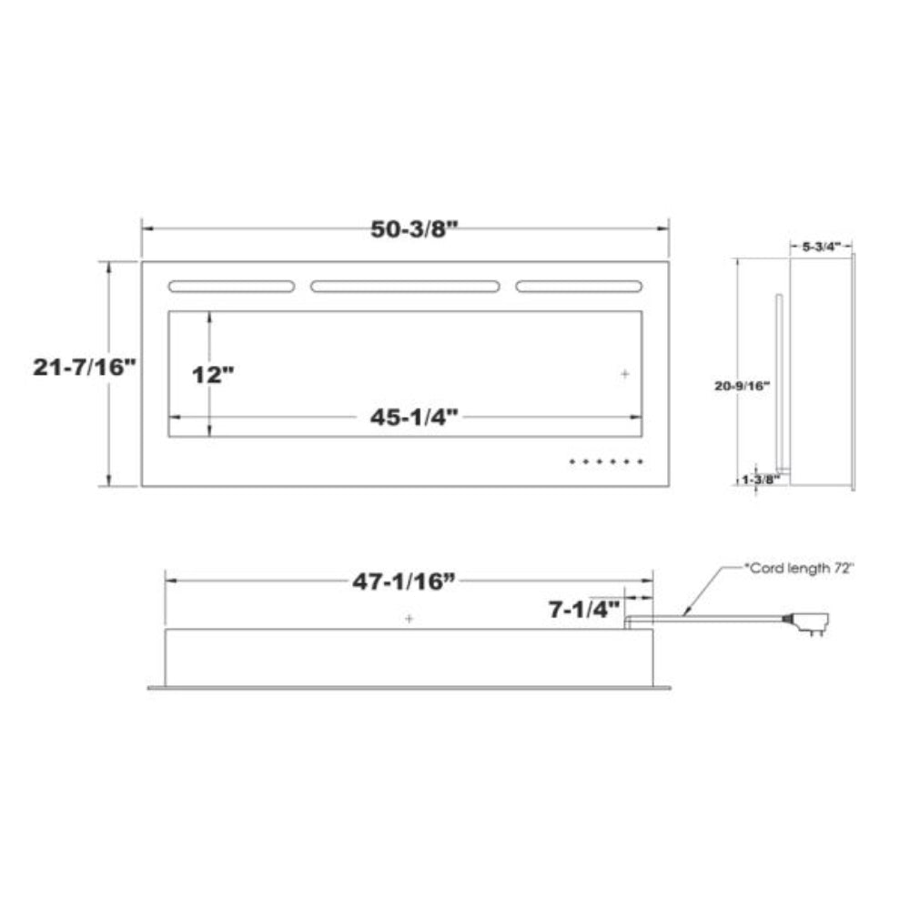 Modern Flames 50" Challenger Recessed Electric Fireplace [CEF-50B]