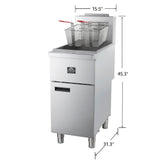 Forno Commerciale Natural Gas Deep Fryer, 3 Burners 90,000 BTU, 40 lbs Oil Capacity