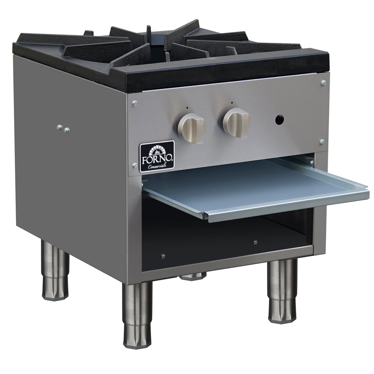 Forno Commerciale Gas Stock Pot Range – Single 3-Ring Burner, Stainless Steel Construction