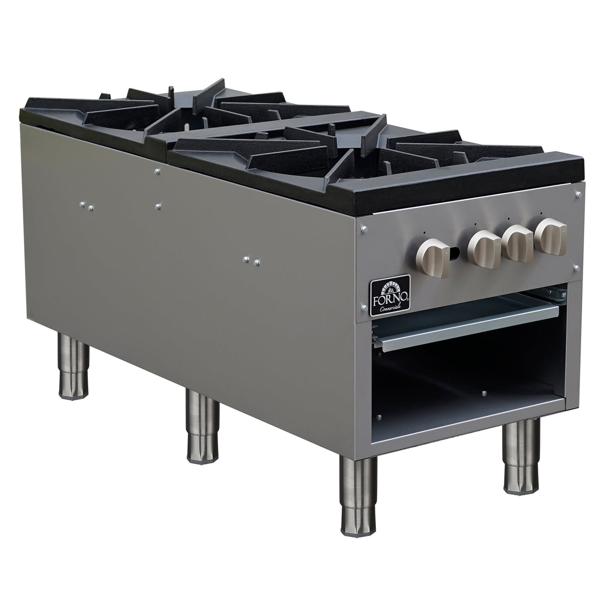 Forno Commerciale Gas Stock Pot Range – Dual 3-Ring Burners, Stainless Steel Construction