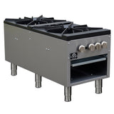 Forno Commerciale Gas Stock Pot Range – Dual 3-Ring Burners, Stainless Steel Construction