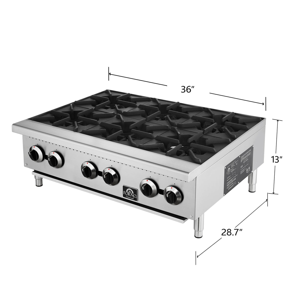 Forno Commerciale 36 Inch Gas Hotplate