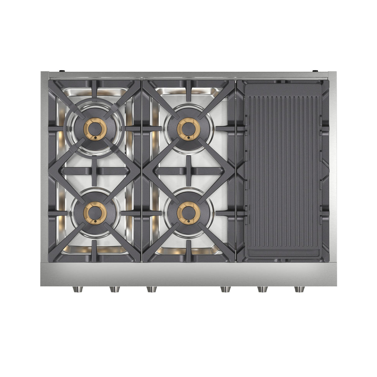 Forno Spezia Alta Qualita Pro-Style Gas Rangetop, Stainless Steel, Continuous Cast Iron Grates