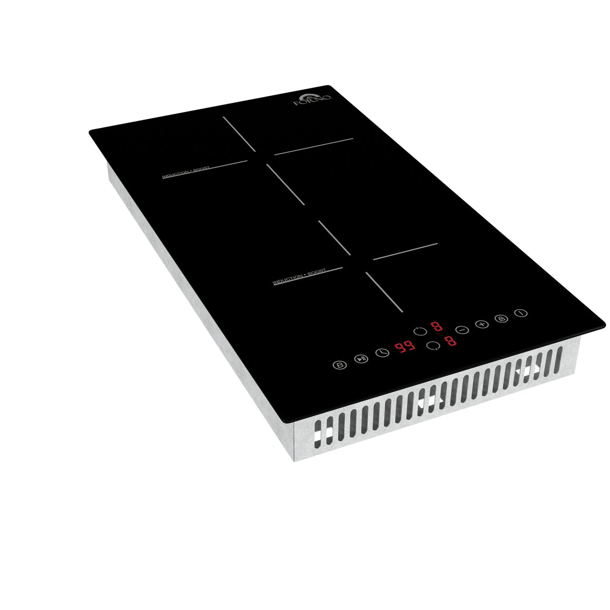 Forno Parco 12-Inch Induction Cooktop, 2 Zones, 3,600W Total Power, Touch Control