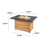 The Outdoor Greatroom Darien 42" Rectangular Gas Fire Pit Table - DAR-1224-EBG-K