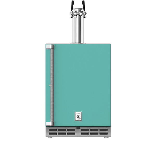 Hestan 24″ Left Hinged With Lock, Outdoor Double Faucet Beer Dispenser (Glass Door) - GFDSL242