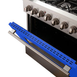 Forno Galiano 36-Inch Freestanding Dual Fuel Range with Double Convection Ovens, Blue Door