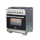 Forno Capriasca 30-Inch Freestanding Dual Fuel Range with 4 Burners & Color Door