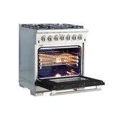 Forno Capriasca 30-Inch Freestanding Dual Fuel Range with 4 Burners & Color Door