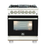 Forno Capriasca 30-Inch Freestanding Dual Fuel Range with 4 Burners & Color Door