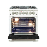 Forno Capriasca 30-Inch Freestanding Dual Fuel Range with 4 Burners & Color Door