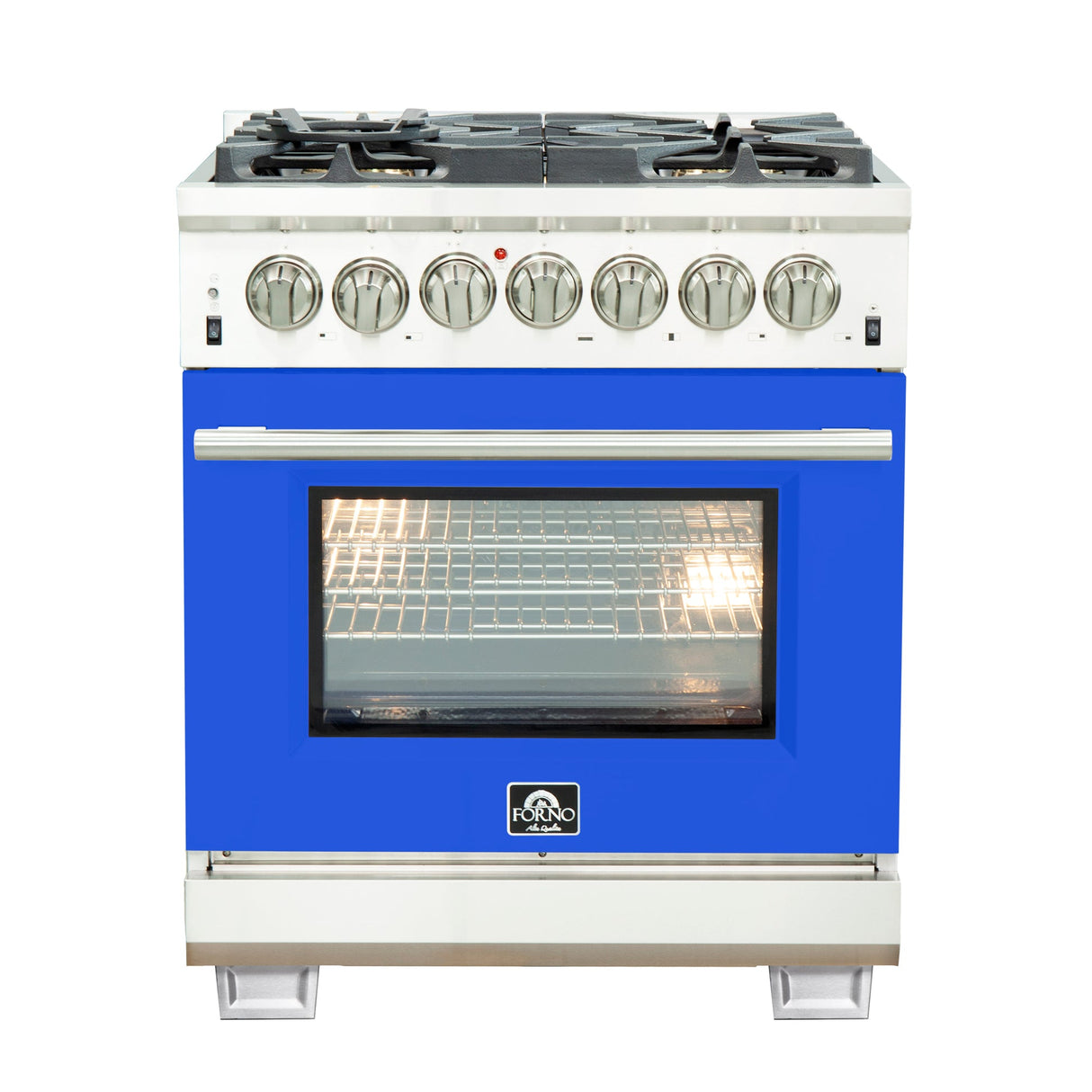 Forno Capriasca 30-Inch Freestanding Dual Fuel Range with 4 Burners & Color Door
