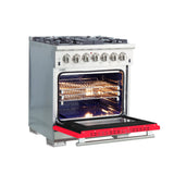 Forno Capriasca 30-Inch Freestanding Dual Fuel Range with 4 Burners & Color Door