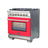 Forno Capriasca 30-Inch Freestanding Dual Fuel Range with 4 Burners & Color Door