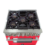 Forno Capriasca 30-Inch Freestanding Dual Fuel Range with 4 Burners & Color Door