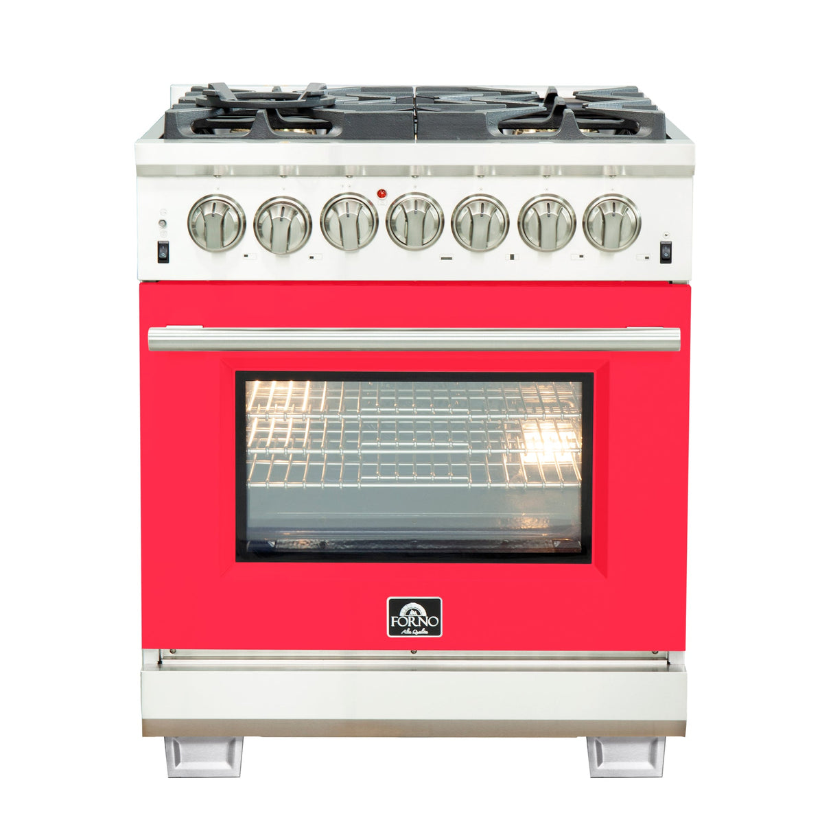 Forno Capriasca 30-Inch Freestanding Dual Fuel Range with 4 Burners & Color Door