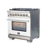 Forno Capriasca 30-Inch Freestanding Dual Fuel Range with 4 Burners & Color Door