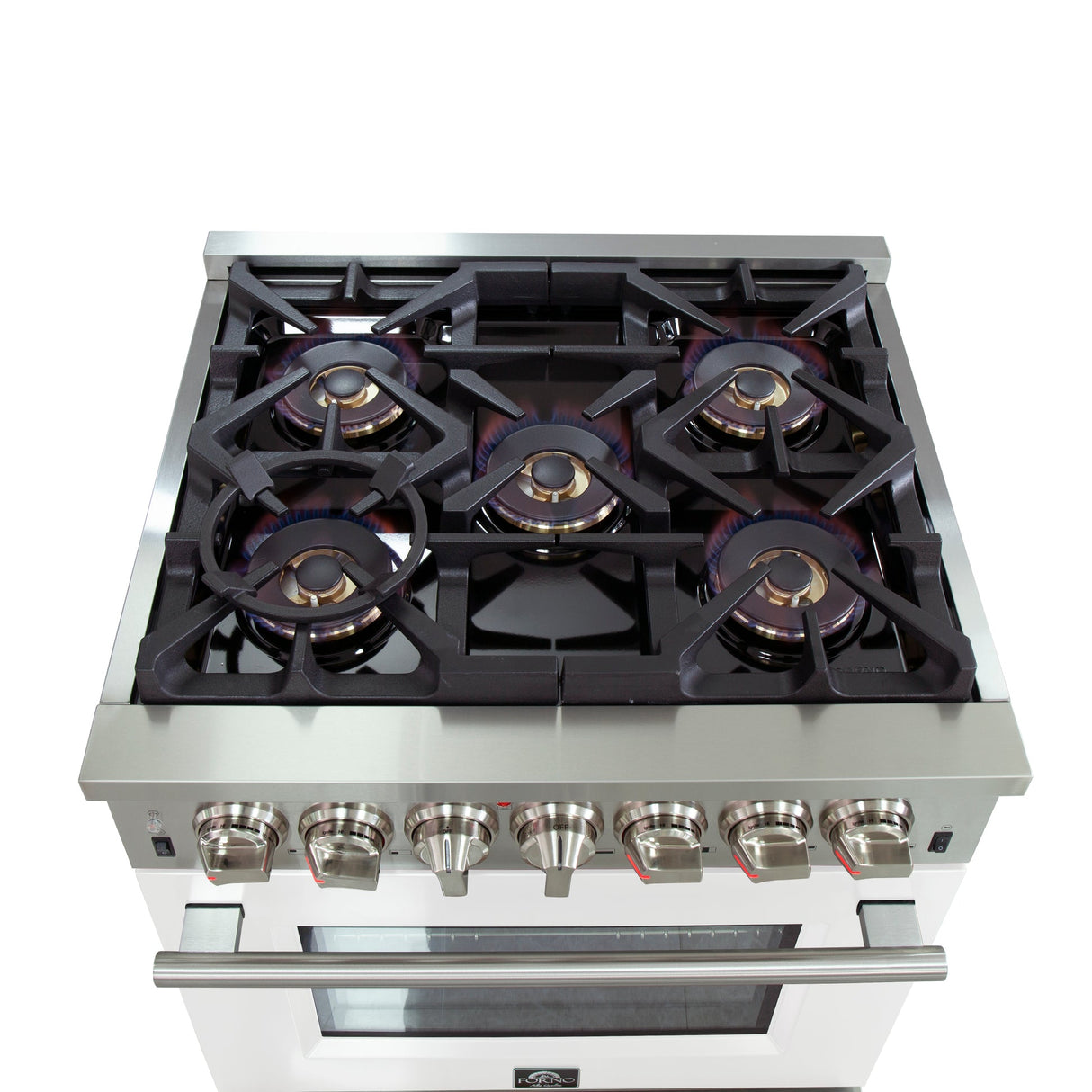 Forno Capriasca 30-Inch Freestanding Dual Fuel Range with 4 Burners & Color Door