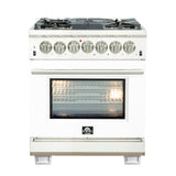Forno Capriasca 30-Inch Freestanding Dual Fuel Range with 4 Burners & Color Door
