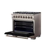 Forno Capriasca 36-Inch Freestanding Dual Fuel Range with 6 Burners & Color Door