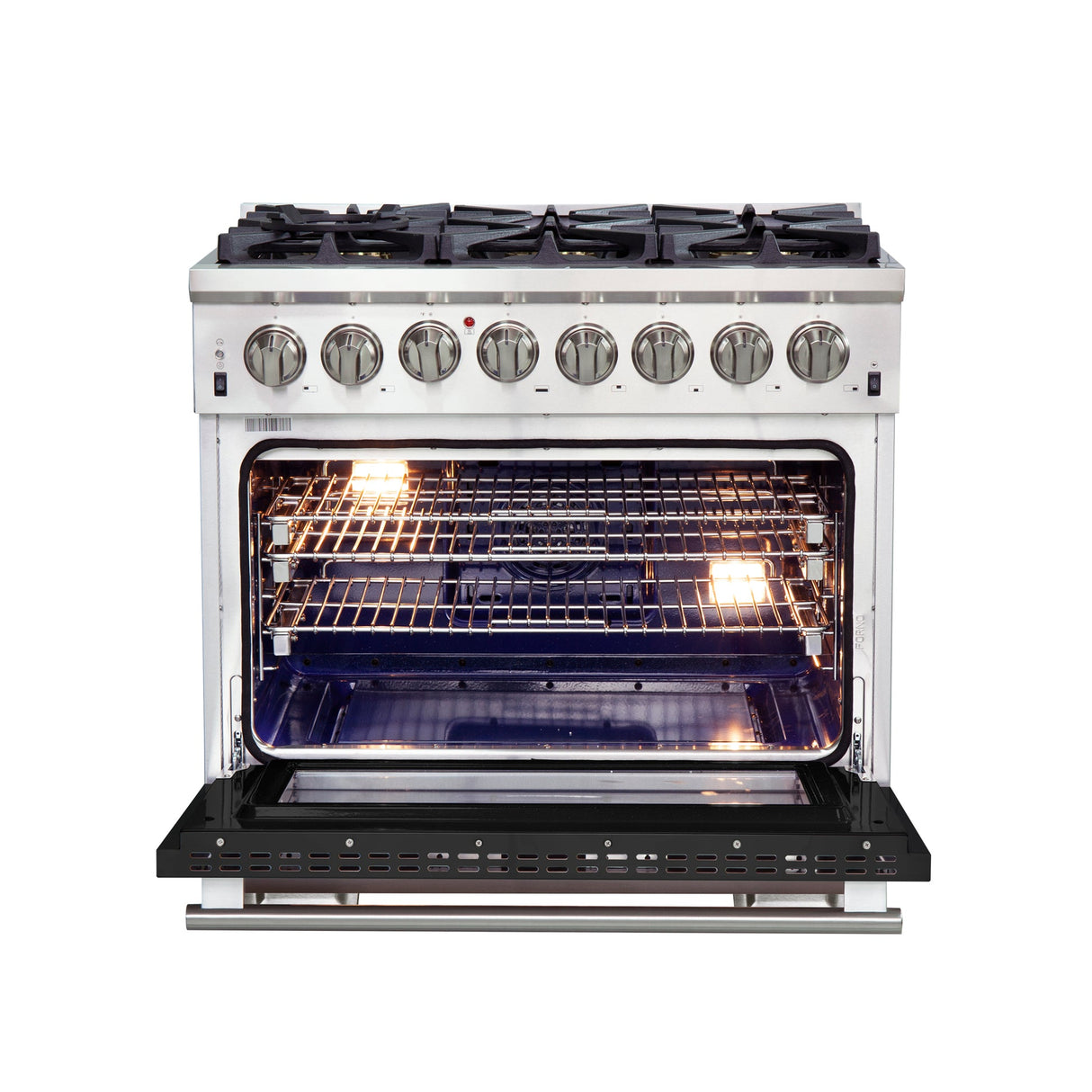 Forno Capriasca 36-Inch Freestanding Dual Fuel Range with 6 Burners & Color Door