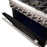 Forno Capriasca 36-Inch Freestanding Dual Fuel Range with 6 Burners & Color Door