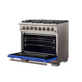 Forno Capriasca 36-Inch Freestanding Dual Fuel Range with 6 Burners & Color Door
