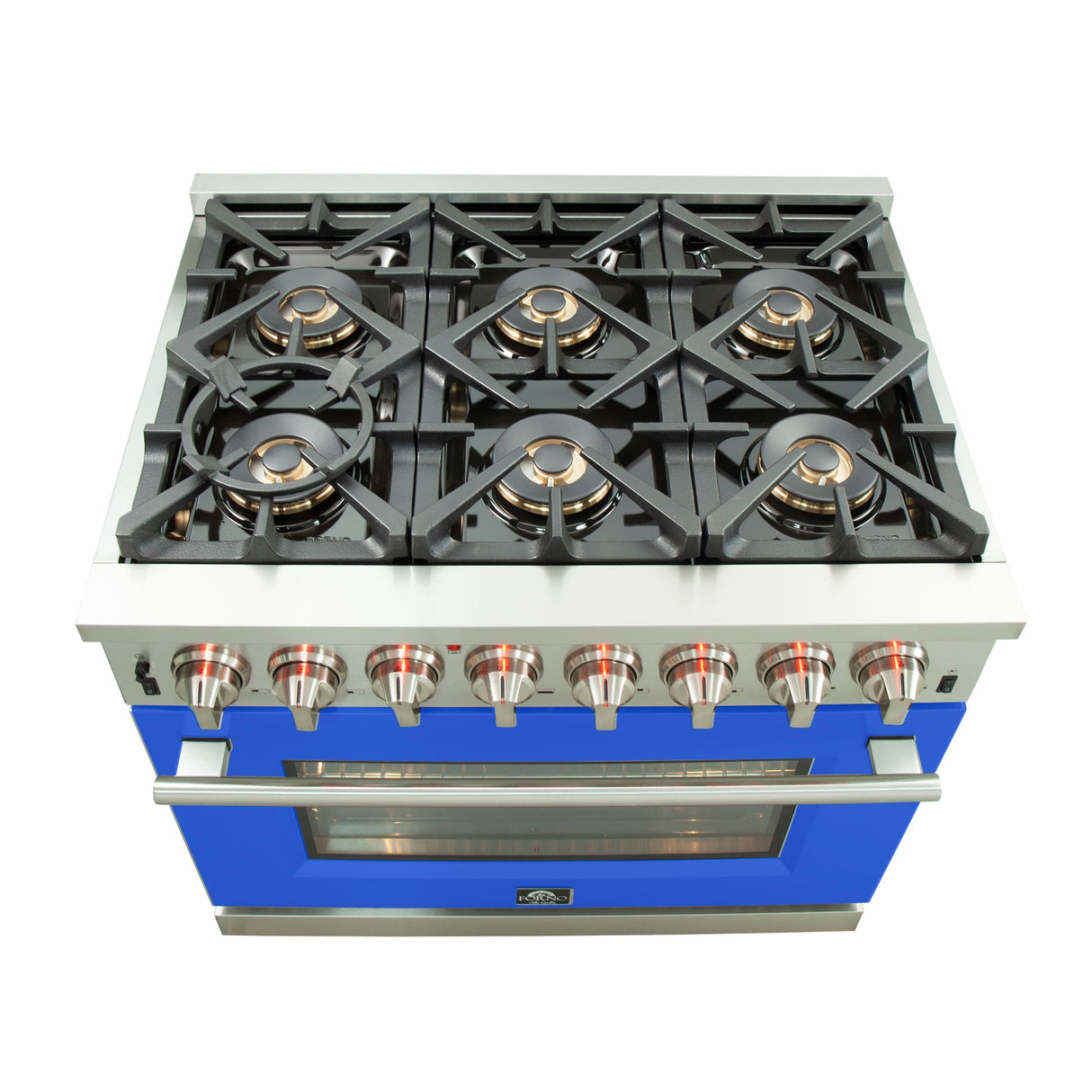 Forno Capriasca 36-Inch Freestanding Dual Fuel Range with 6 Burners & Color Door