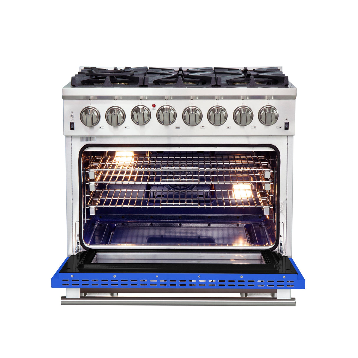 Forno Capriasca 36-Inch Freestanding Dual Fuel Range with 6 Burners & Color Door