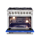 Forno Capriasca 36-Inch Freestanding Dual Fuel Range with 6 Burners & Color Door