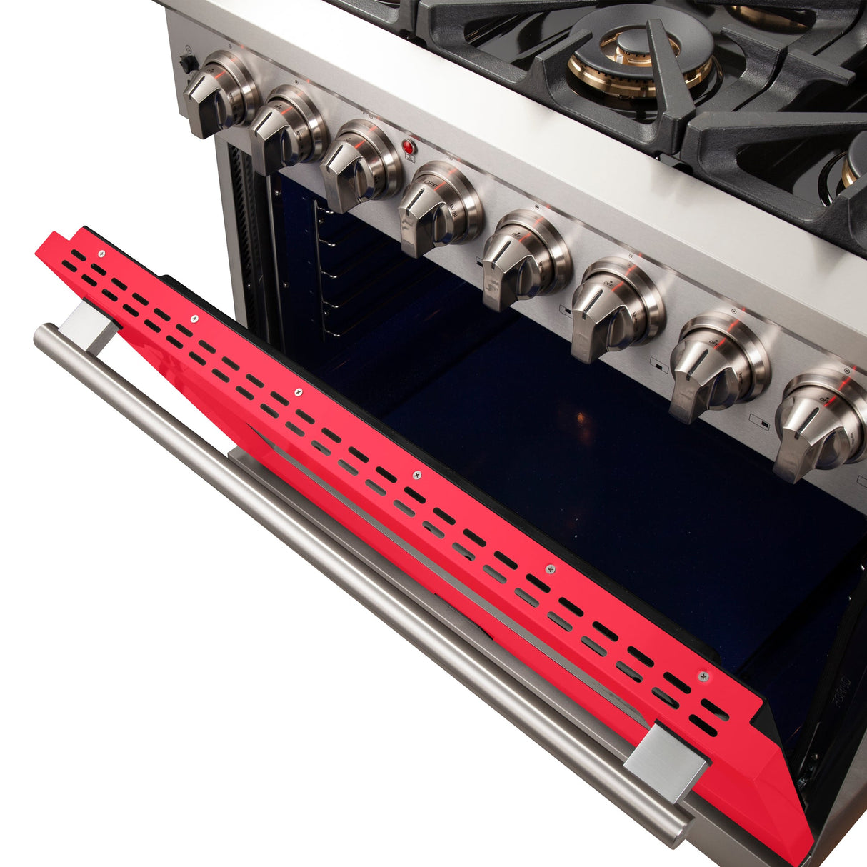 Forno Capriasca 36-Inch Freestanding Dual Fuel Range with 6 Burners & Color Door
