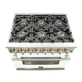Forno Capriasca 36-Inch Freestanding Dual Fuel Range with 6 Burners & Color Door
