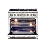 Forno Capriasca 36-Inch Freestanding Dual Fuel Range with 6 Burners & Color Door