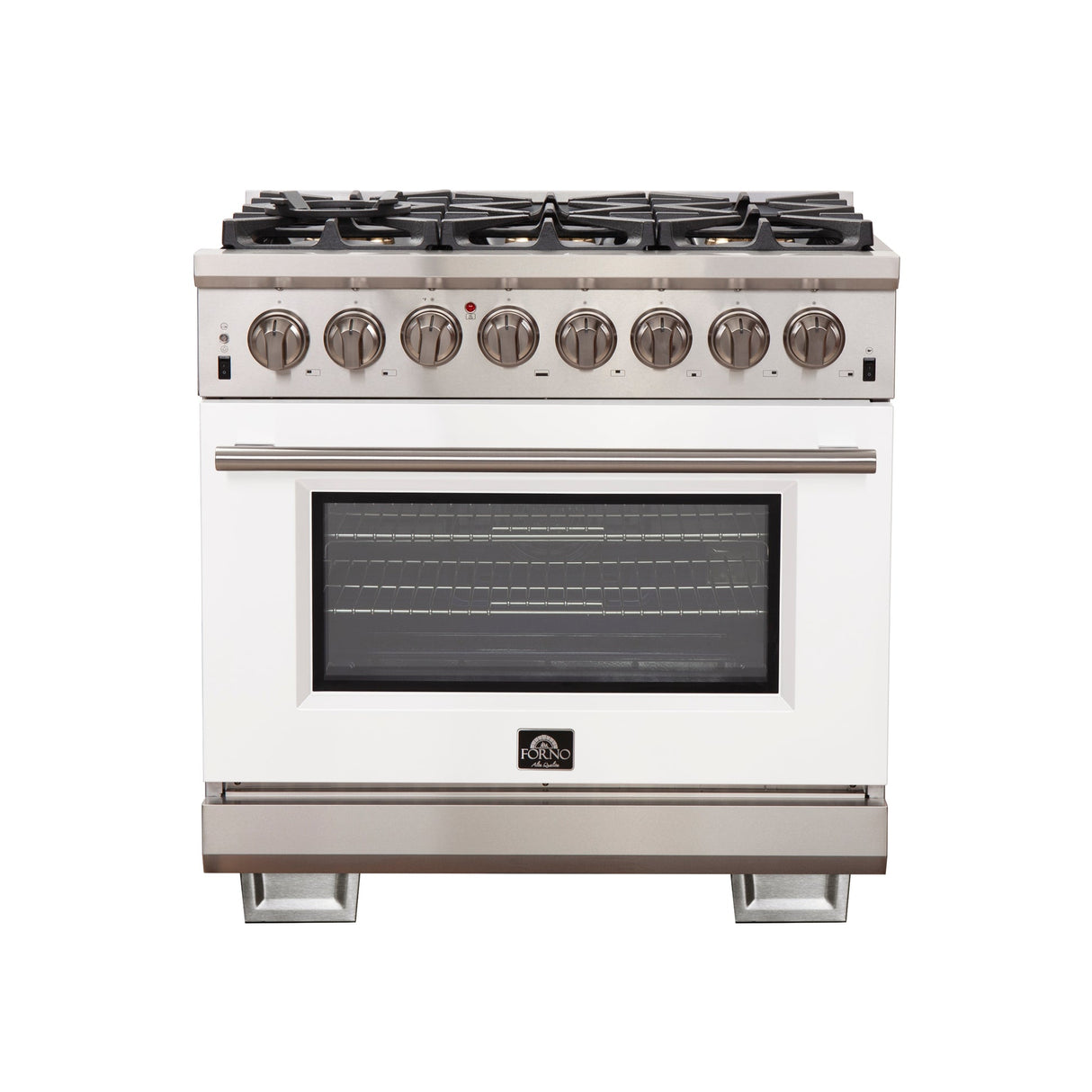 Forno Capriasca 36-Inch Freestanding Dual Fuel Range with 6 Burners & Color Door