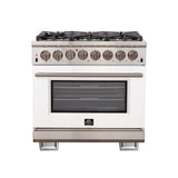Forno Capriasca 36-Inch Freestanding Dual Fuel Range with 6 Burners & Color Door