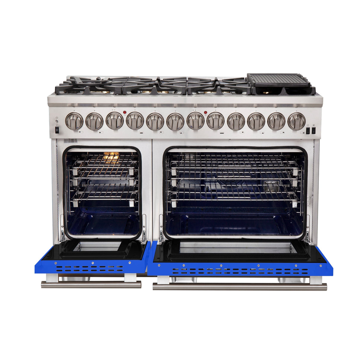 Forno Capriasca 48-Inch Freestanding Dual Fuel Range with 8 Burners & Color Door