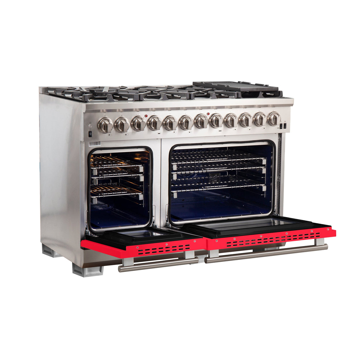 Forno Capriasca 48-Inch Freestanding Dual Fuel Range with 8 Burners & Color Door