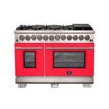 Forno Capriasca 48-Inch Freestanding Dual Fuel Range with 8 Burners & Color Door