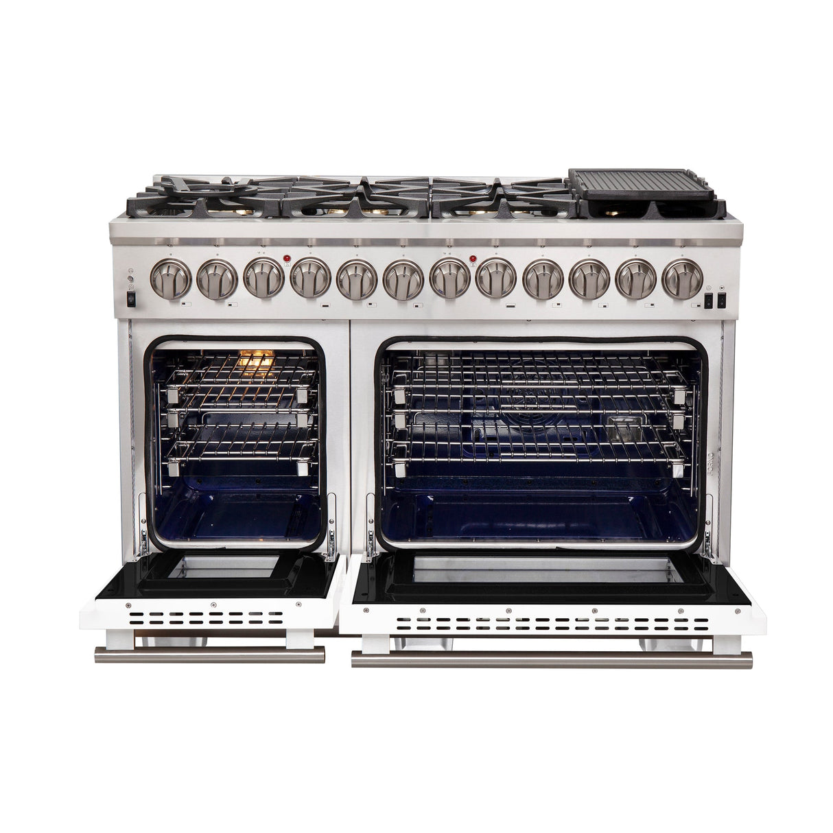 Forno Capriasca 48-Inch Freestanding Dual Fuel Range with 8 Burners & Color Door